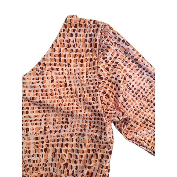 L*Space Women's One-Shoulder Summer Swim Cardi Rash Guard Top Size L Orange NWOT - Picture 5 of 7